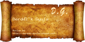 Derdák Gyula névjegykártya